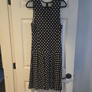 Ralph Lauren Black and White Polka Dot Midi Dress